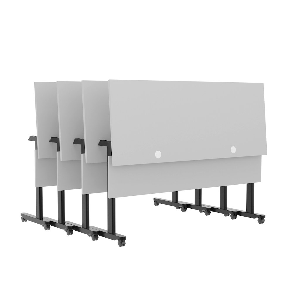 60" x 24" Nesting Flip Training Table with T-Legs, Modesty Panel, Gray Tabletop. Picture 17