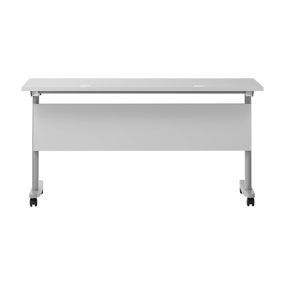 60" x 24" Nesting Flip Training Table with T-Legs, Modesty Panel, Gray Tabletop. Picture 8