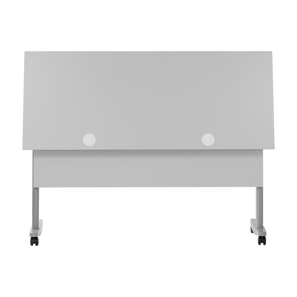60" x 24" Nesting Flip Training Table with T-Legs, Modesty Panel, Gray Tabletop. Picture 12