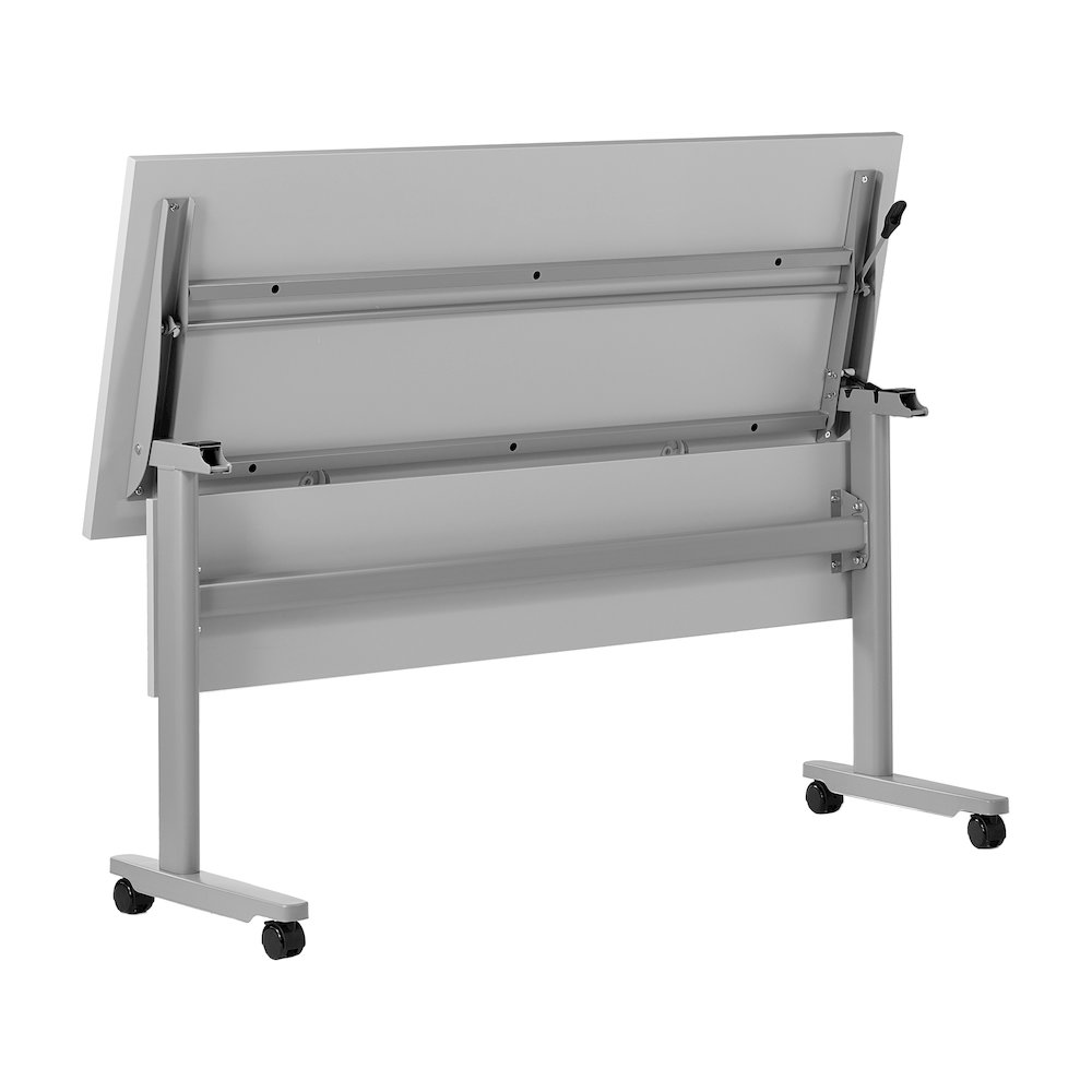 60" x 24" Nesting Flip Training Table with T-Legs, Modesty Panel, Gray Tabletop. Picture 13