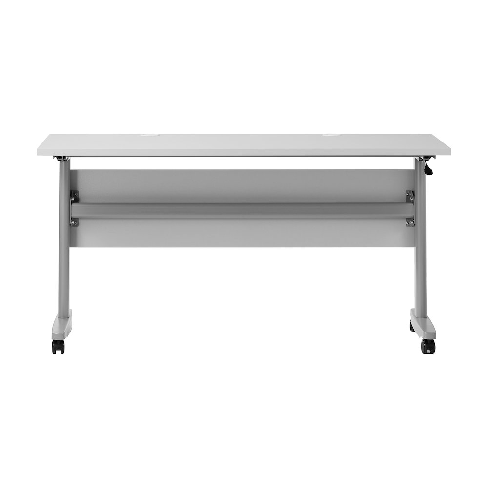 60" x 24" Nesting Flip Training Table with T-Legs, Modesty Panel, Gray Tabletop. Picture 11