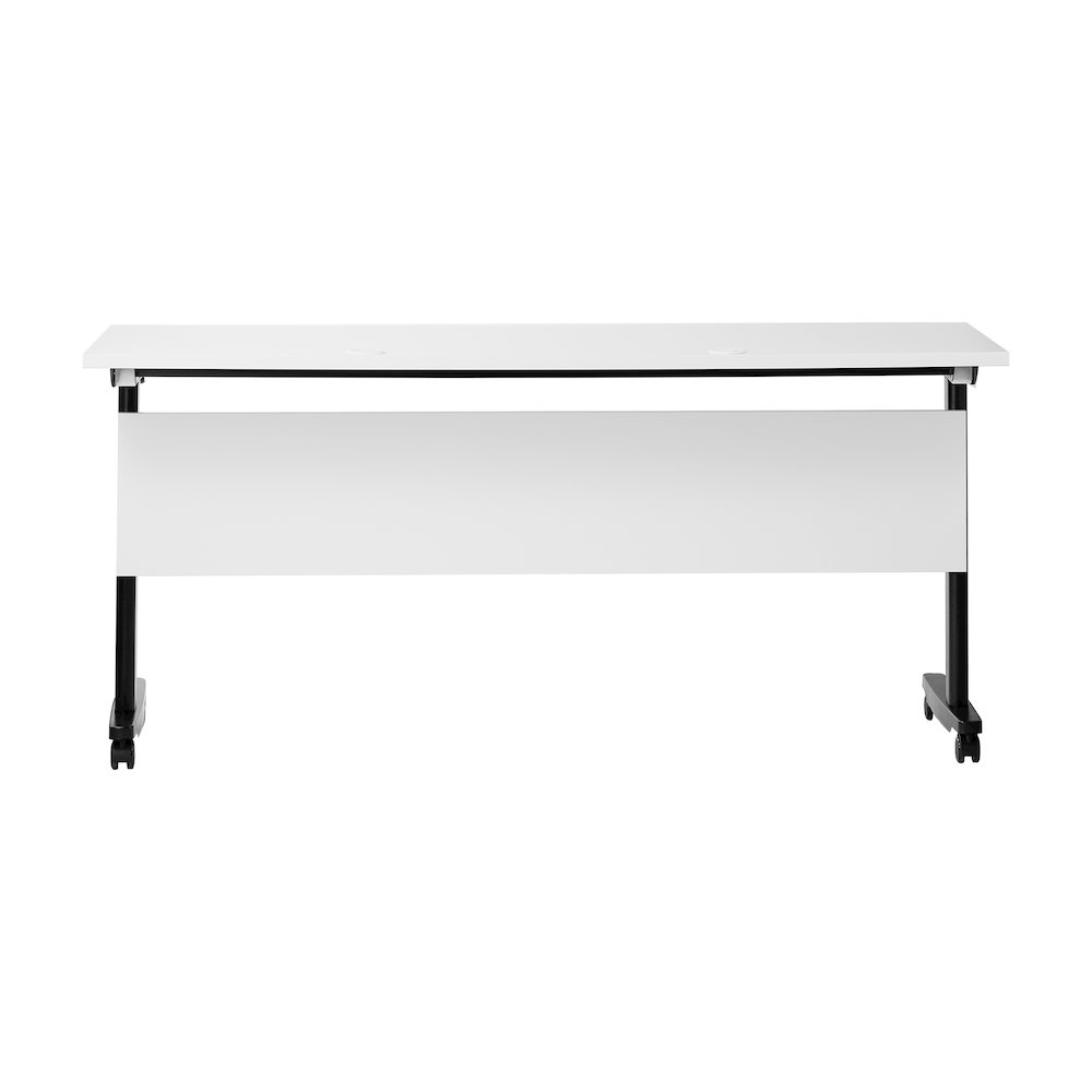 60" x 24" Nesting Flip Training Table with T-Legs, Modesty Panel, White Tabletop. Picture 8