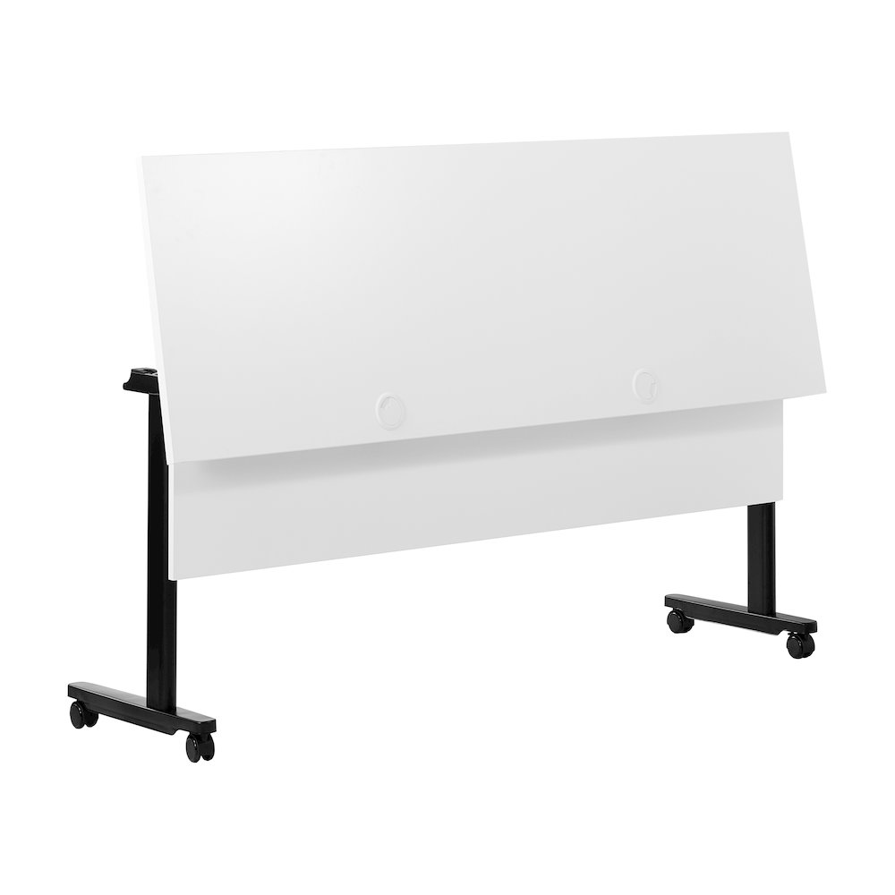 60" x 24" Nesting Flip Training Table with T-Legs, Modesty Panel, White Tabletop. Picture 9