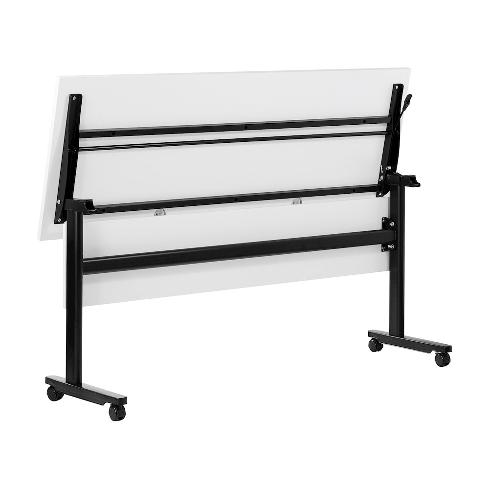 60" x 24" Nesting Flip Training Table with T-Legs, Modesty Panel, White Tabletop. Picture 13