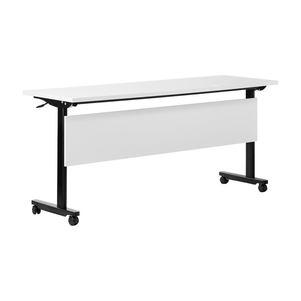 60" x 24" Nesting Flip Training Table with T-Legs, Modesty Panel, White Tabletop. Picture 16