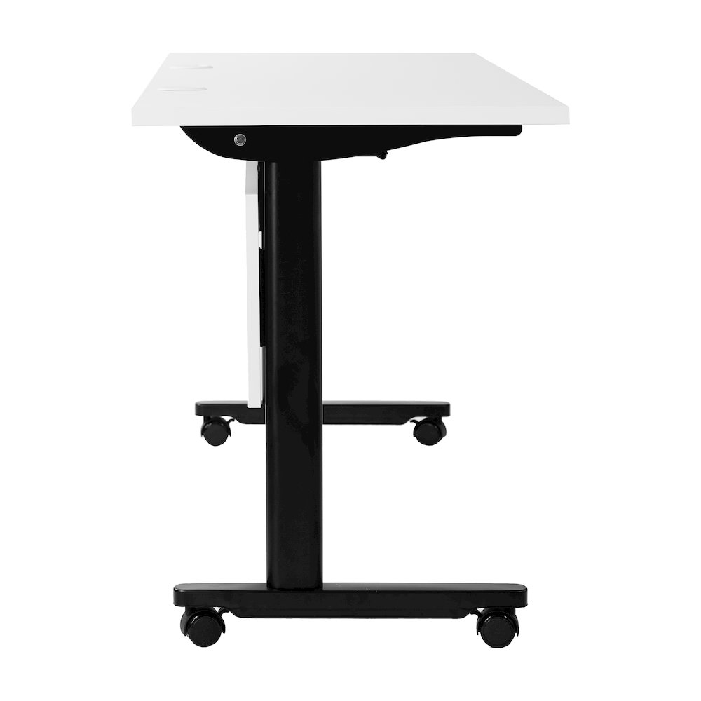 60" x 24" Nesting Flip Training Table with T-Legs, Modesty Panel, White Tabletop. Picture 10