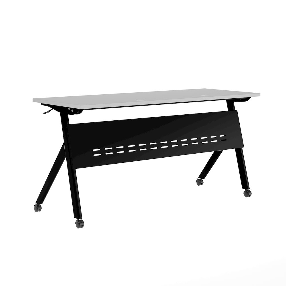 60" x 24" Nesting Flip Training Table with Y-Legs, Modesty Panel, Gray Tabletop. Picture 16