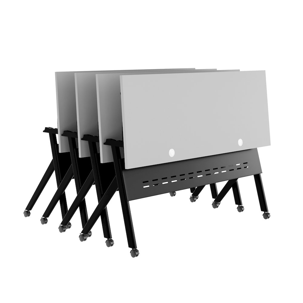 60" x 24" Nesting Flip Training Table with Y-Legs, Modesty Panel, Gray Tabletop. Picture 17