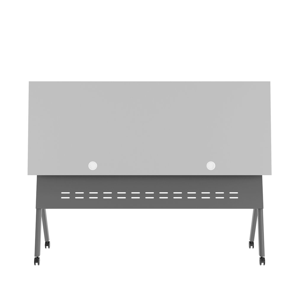60" x 24" Nesting Flip Training Table with Y-Legs, Modesty Panel, Gray Tabletop. Picture 12