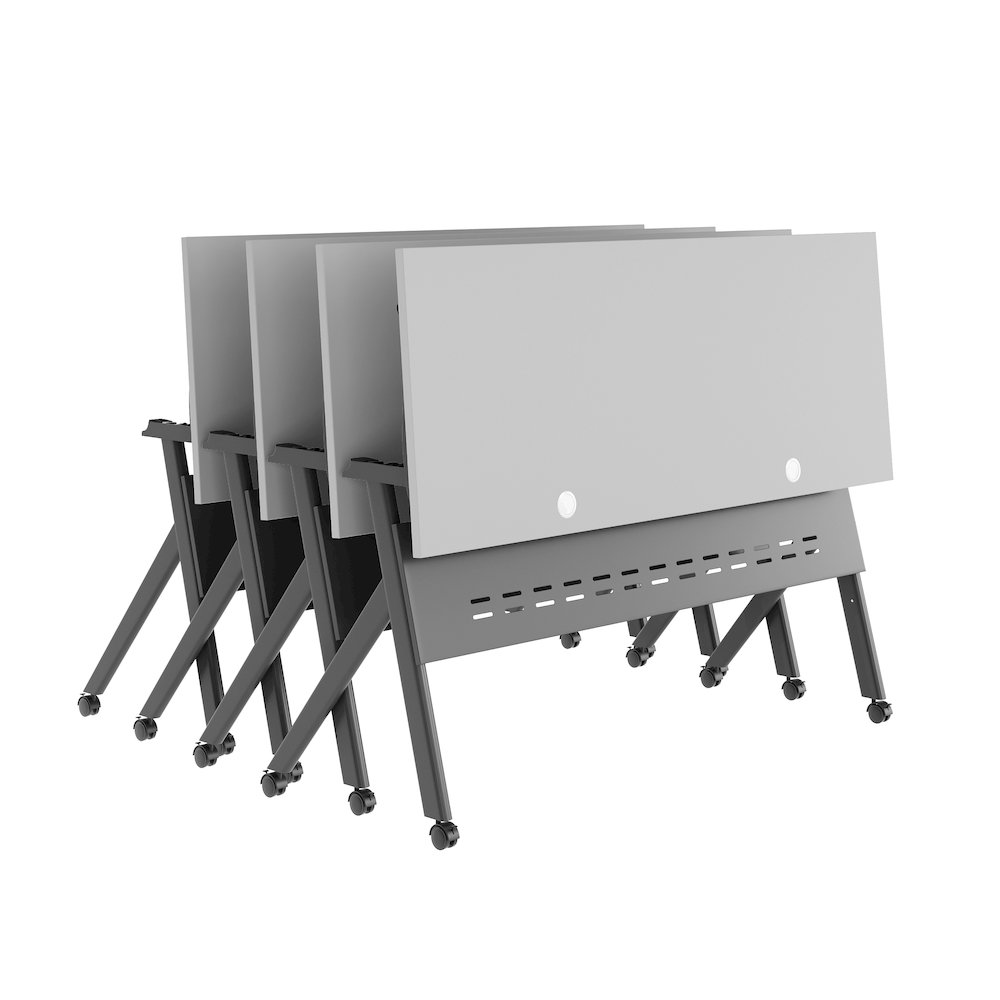 60" x 24" Nesting Flip Training Table with Y-Legs, Modesty Panel, Gray Tabletop. Picture 17