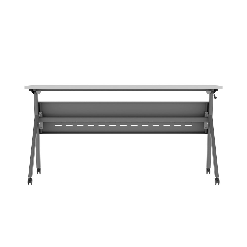 60" x 24" Nesting Flip Training Table with Y-Legs, Modesty Panel, Gray Tabletop. Picture 11