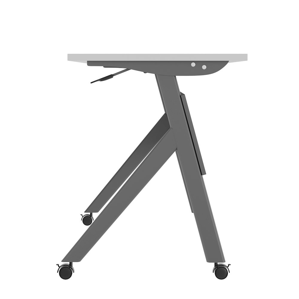 60" x 24" Nesting Flip Training Table with Y-Legs, Modesty Panel, Gray Tabletop. Picture 10