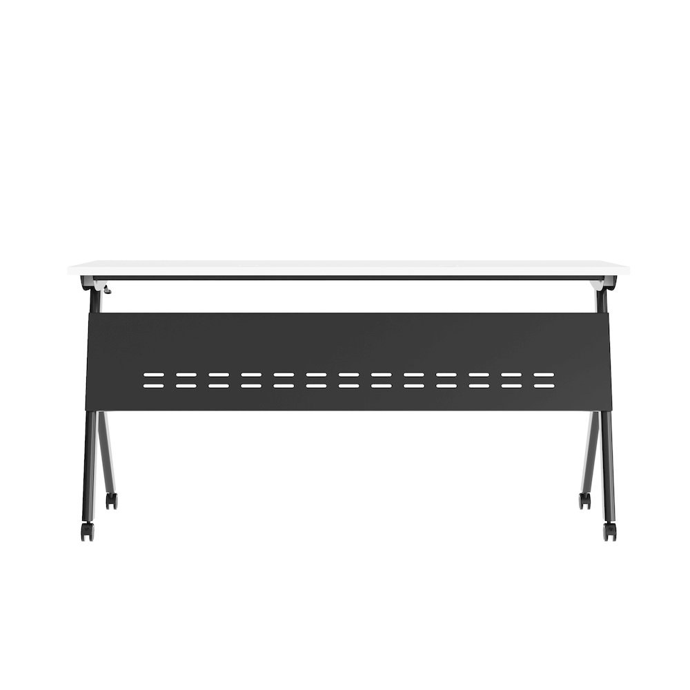 60" x 24" Nesting Flip Training Table with Y-Legs, Modesty Panel, White Tabletop. Picture 8