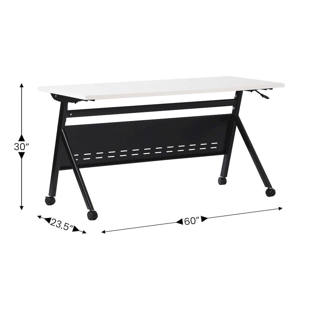 60" x 24" Nesting Flip Training Table with Y-Legs, Modesty Panel, White Tabletop. Picture 5