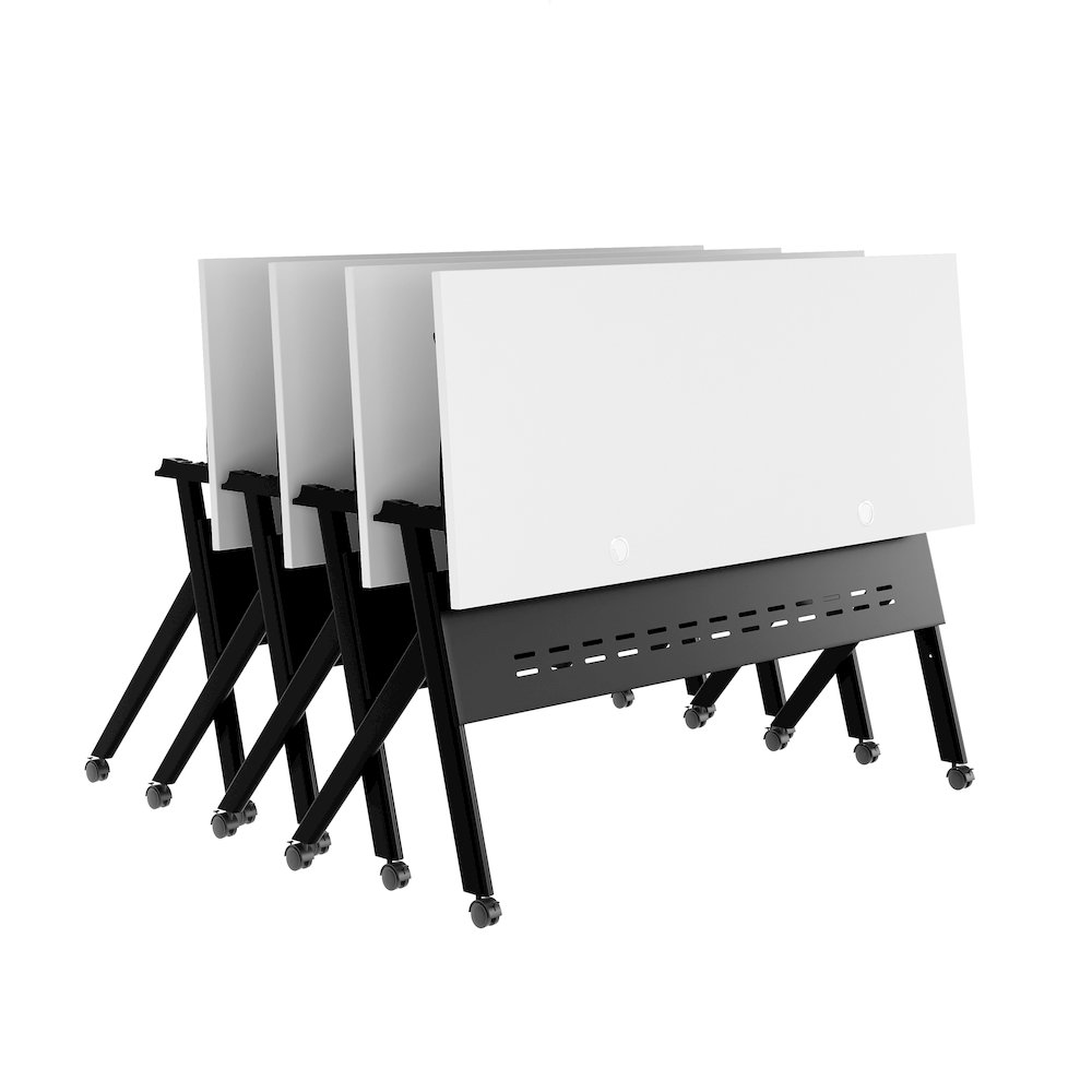 60" x 24" Nesting Flip Training Table with Y-Legs, Modesty Panel, White Tabletop. Picture 17