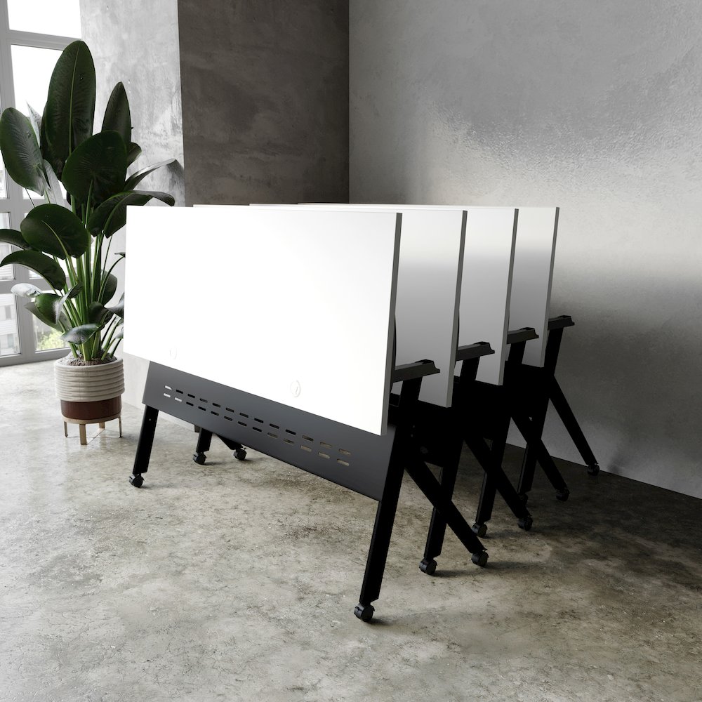60" x 24" Nesting Flip Training Table with Y-Legs, Modesty Panel, White Tabletop. Picture 3