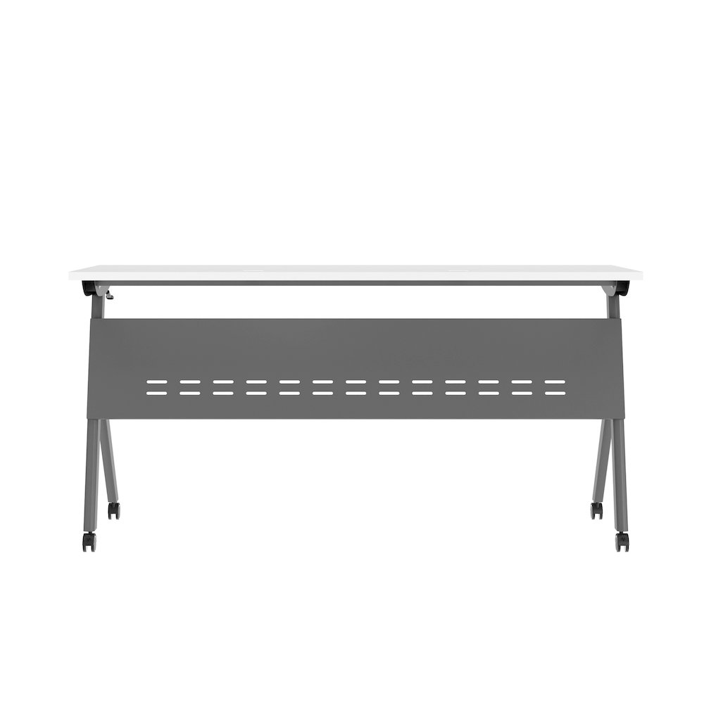 60" x 24" Nesting Flip Training Table with Y-Legs, Modesty Panel, White Tabletop. Picture 8