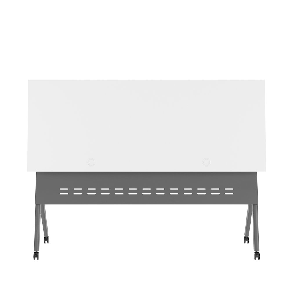 60" x 24" Nesting Flip Training Table with Y-Legs, Modesty Panel, White Tabletop. Picture 12