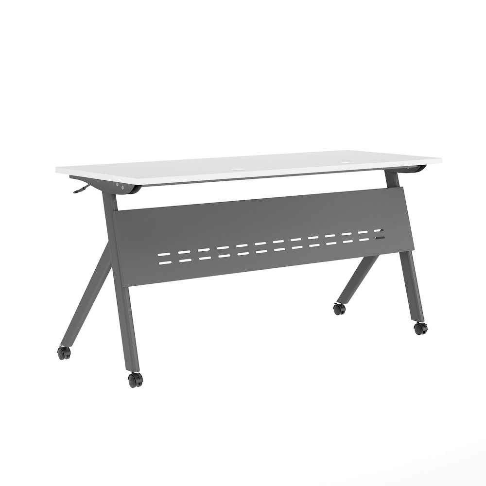 60" x 24" Nesting Flip Training Table with Y-Legs, Modesty Panel, White Tabletop. Picture 16