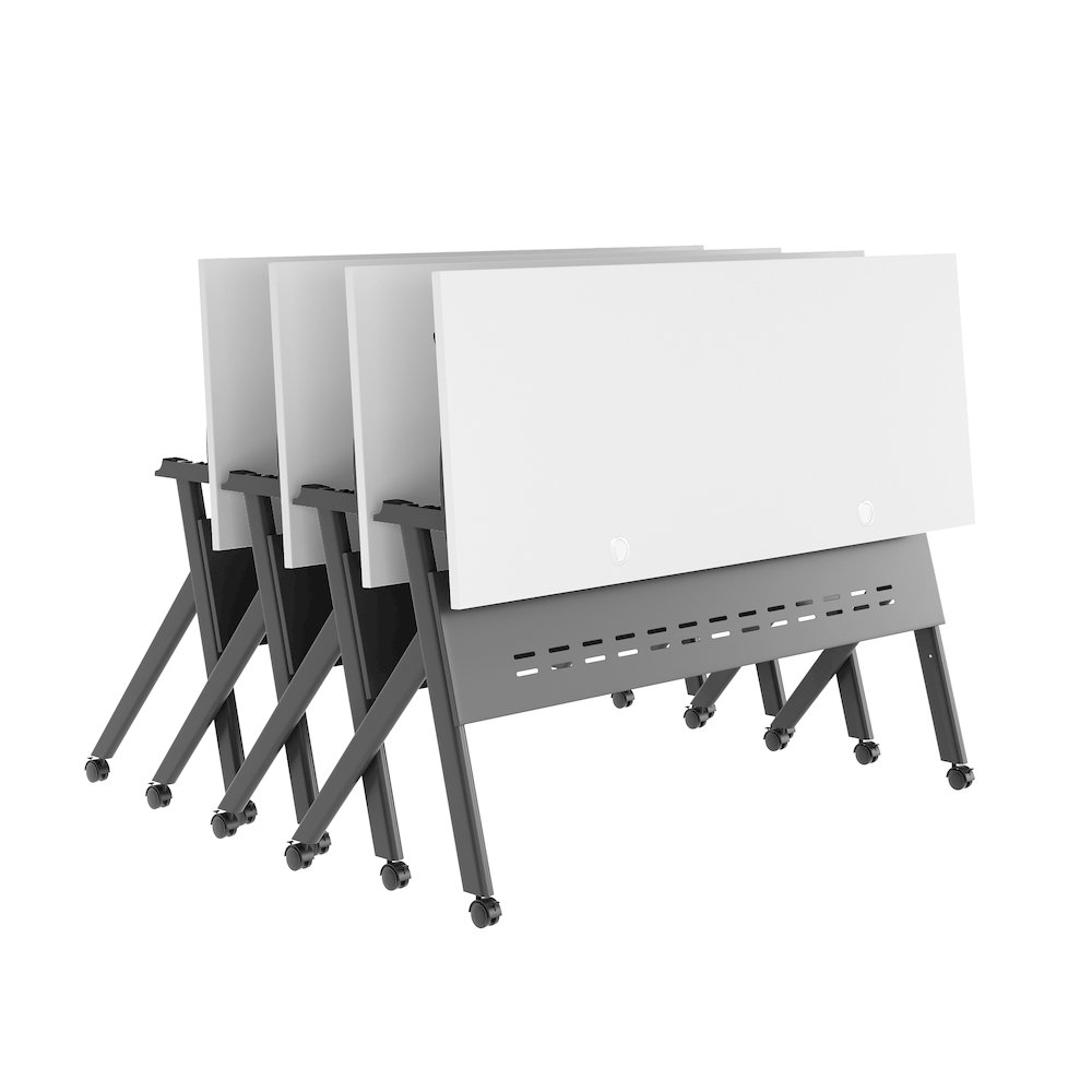60" x 24" Nesting Flip Training Table with Y-Legs, Modesty Panel, White Tabletop. Picture 17