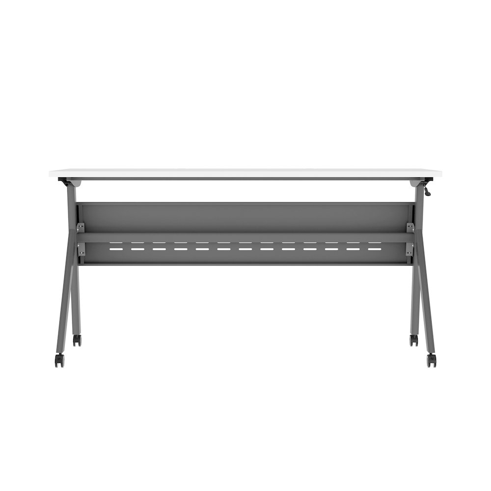60" x 24" Nesting Flip Training Table with Y-Legs, Modesty Panel, White Tabletop. Picture 11