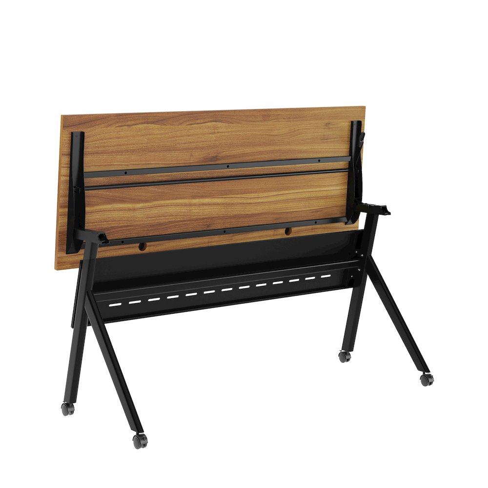 60"x 24" Nesting Flip Training Table with Y-Legs, Modesty Panel, Walnut Tabletop. Picture 13