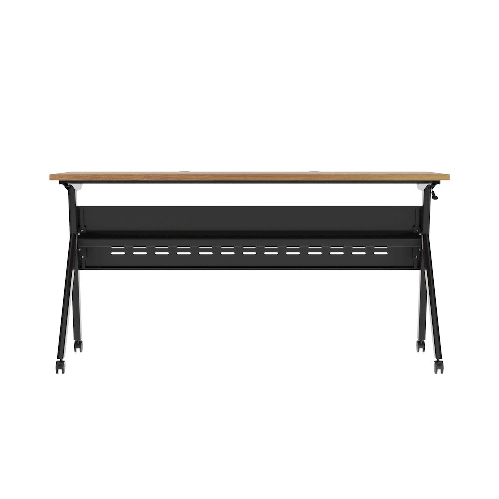 60"x 24" Nesting Flip Training Table with Y-Legs, Modesty Panel, Walnut Tabletop. Picture 11