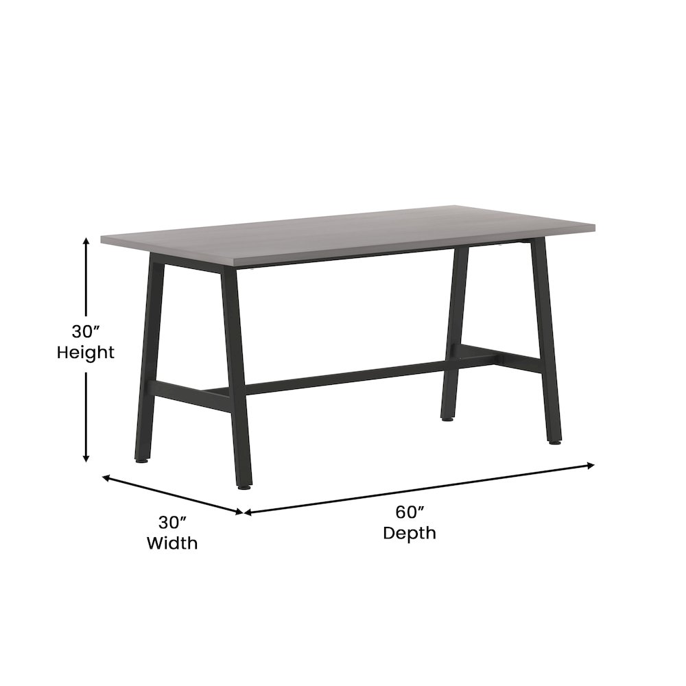 Contemporary 60x30 Commercial Grade Conference Table, Gray Oak. Picture 5