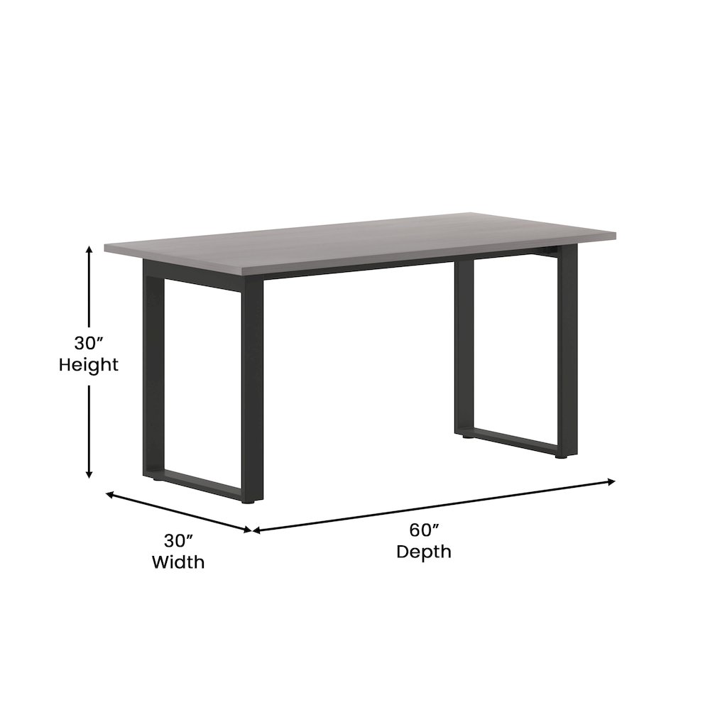 Contemporary 60x30 Commercial Grade Conference Table, Gray Oak. Picture 5