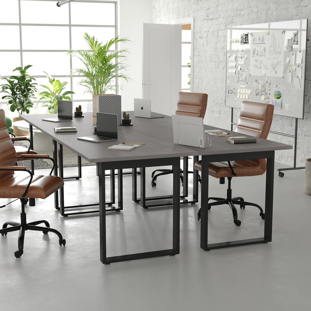 Contemporary 60x30 Commercial Grade Conference Table, Gray Oak. Picture 6