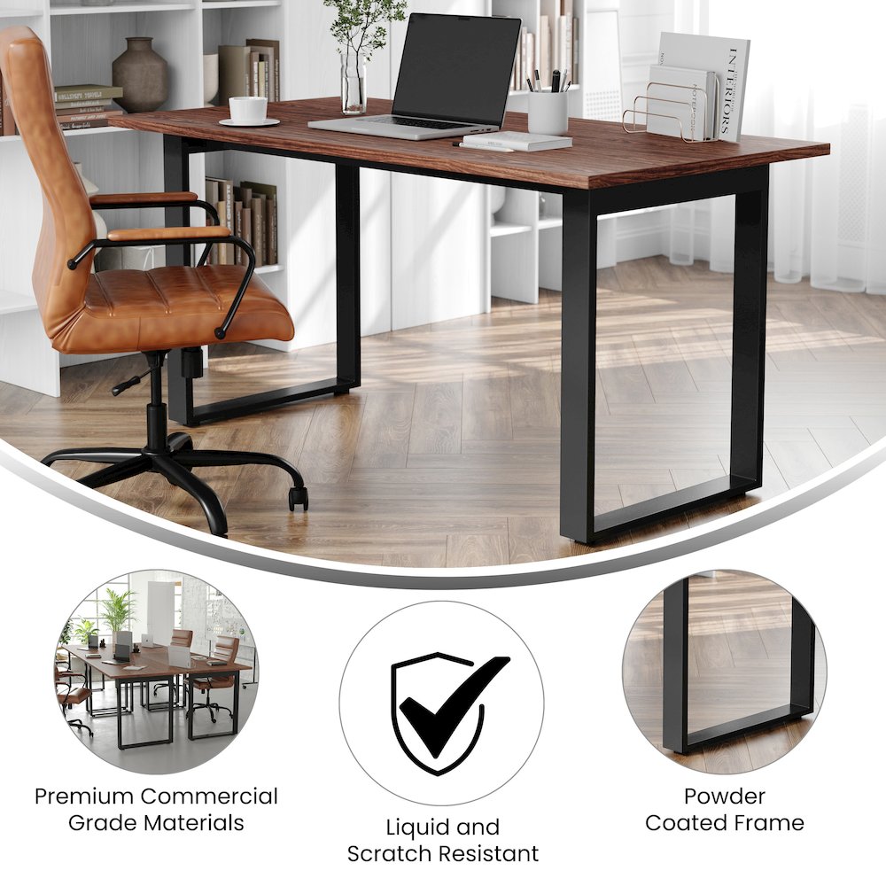 Contemporary 60x30 Commercial Grade Conference Table, Walnut. Picture 4