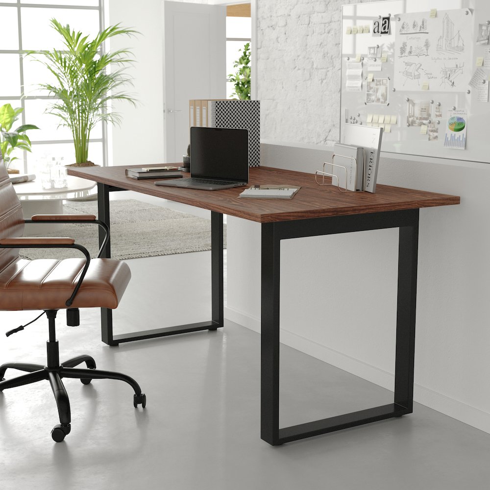 Contemporary 60x30 Commercial Grade Conference Table, Walnut. Picture 7