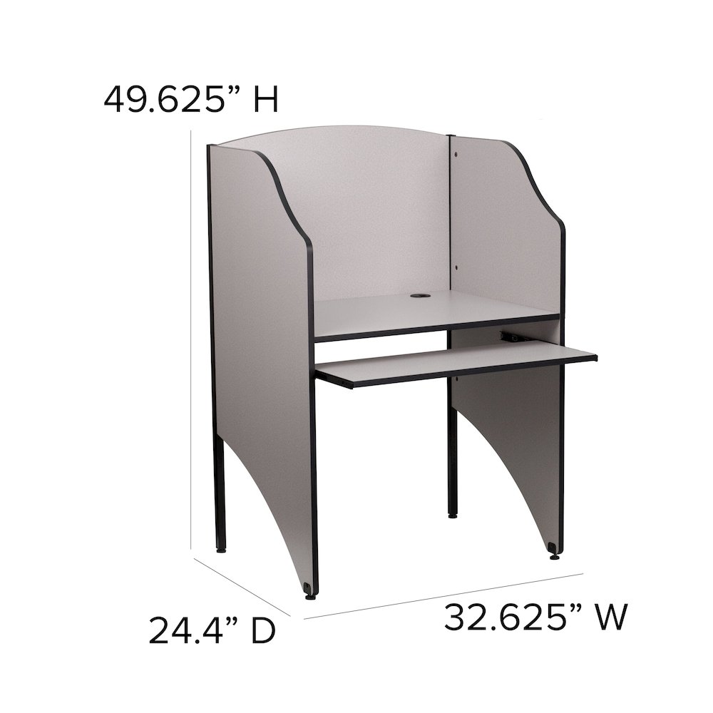 Study Carrel in Nebula Grey Finish. Picture 2