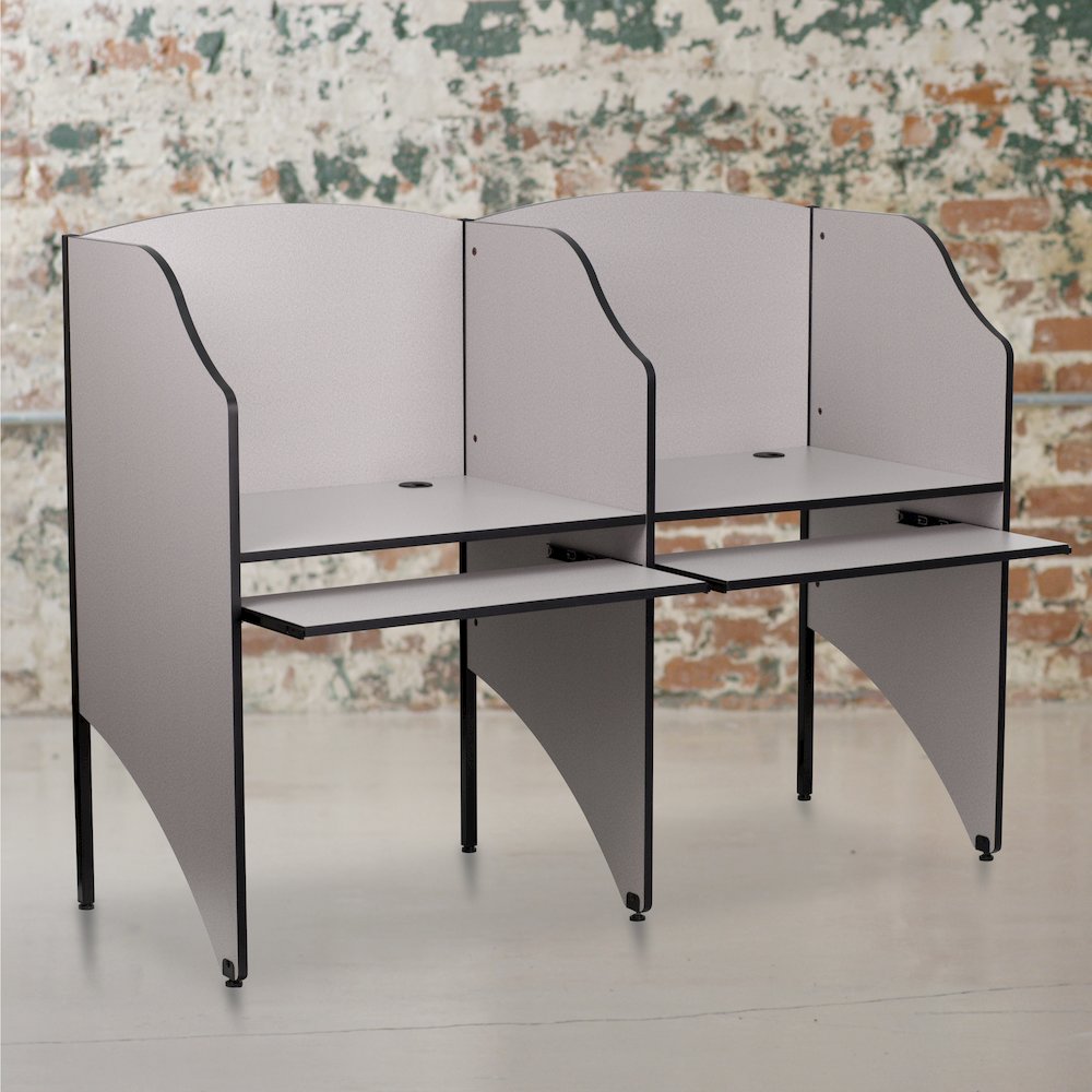 Study Carrel in Nebula Grey Finish. Picture 7