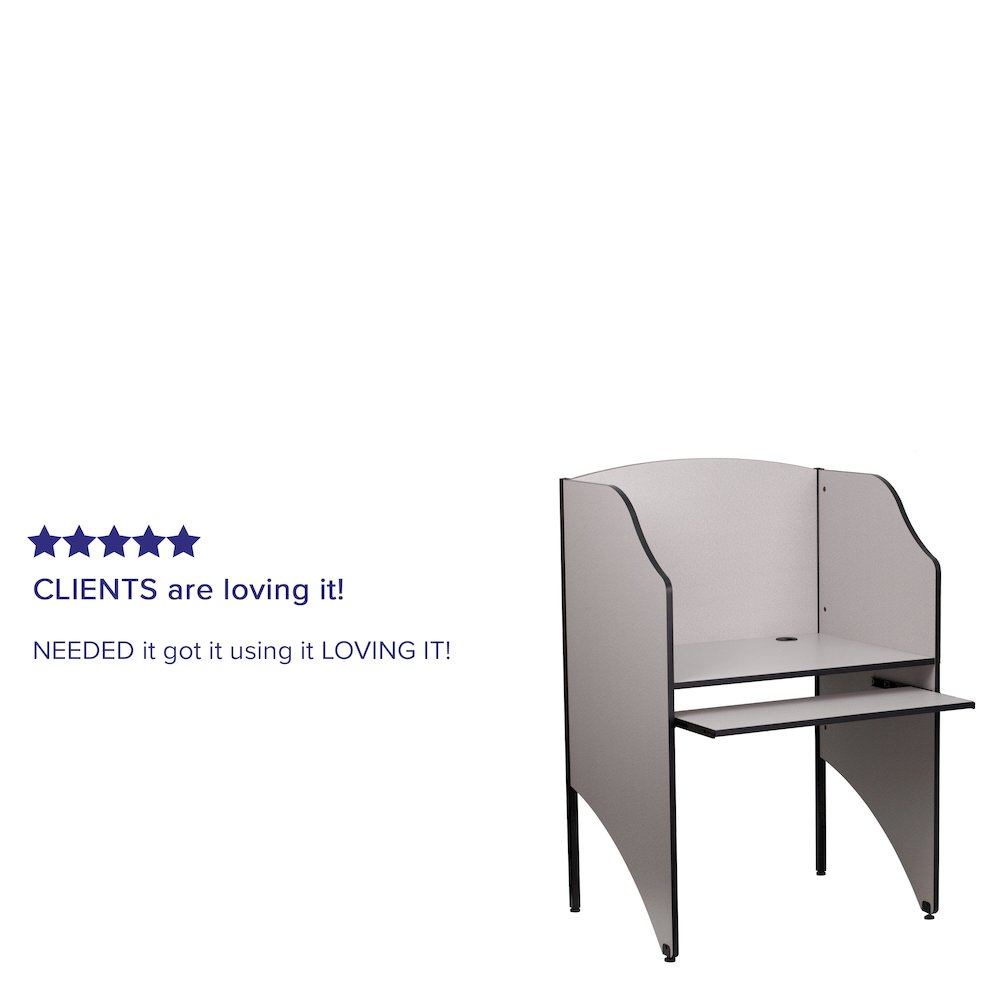 Starter Study Carrel in Nebula Grey Finish. Picture 2