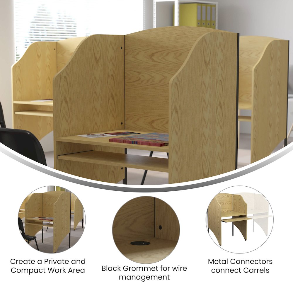 Study Carrel in Oak Finish. Picture 9