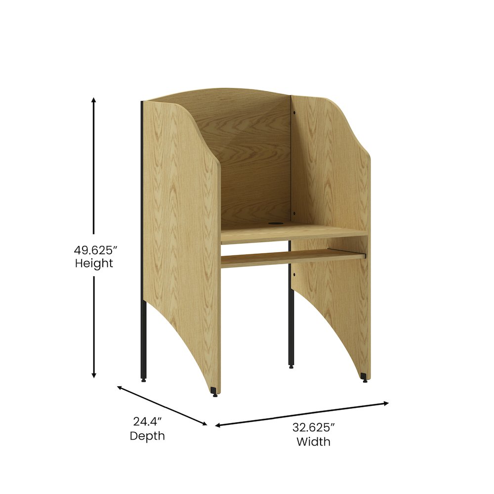 Study Carrel in Oak Finish. Picture 6