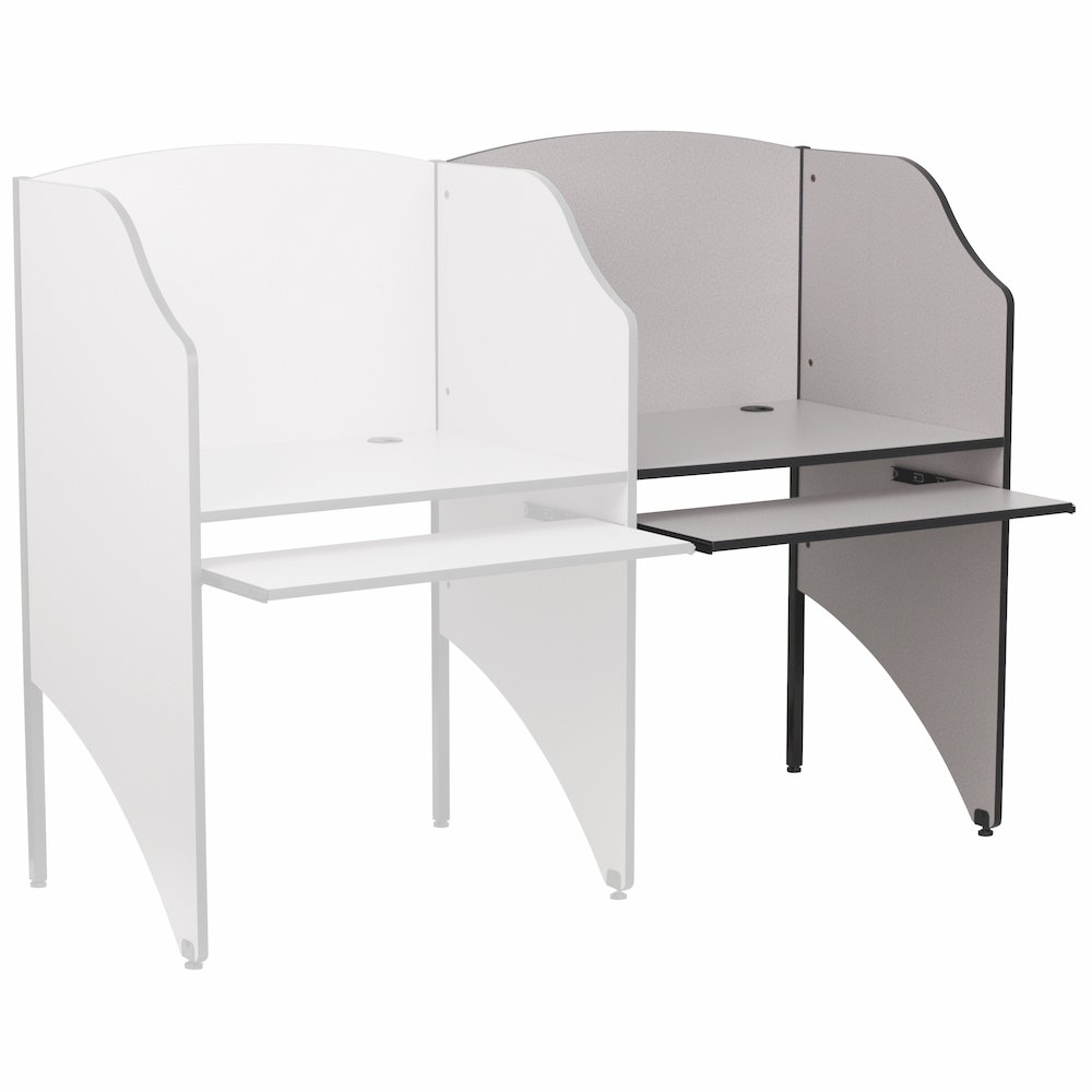 Add-On Study Carrel in Nebula Grey Finish. Picture 1