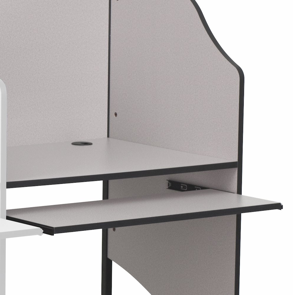 Add-On Study Carrel in Nebula Grey Finish. Picture 7