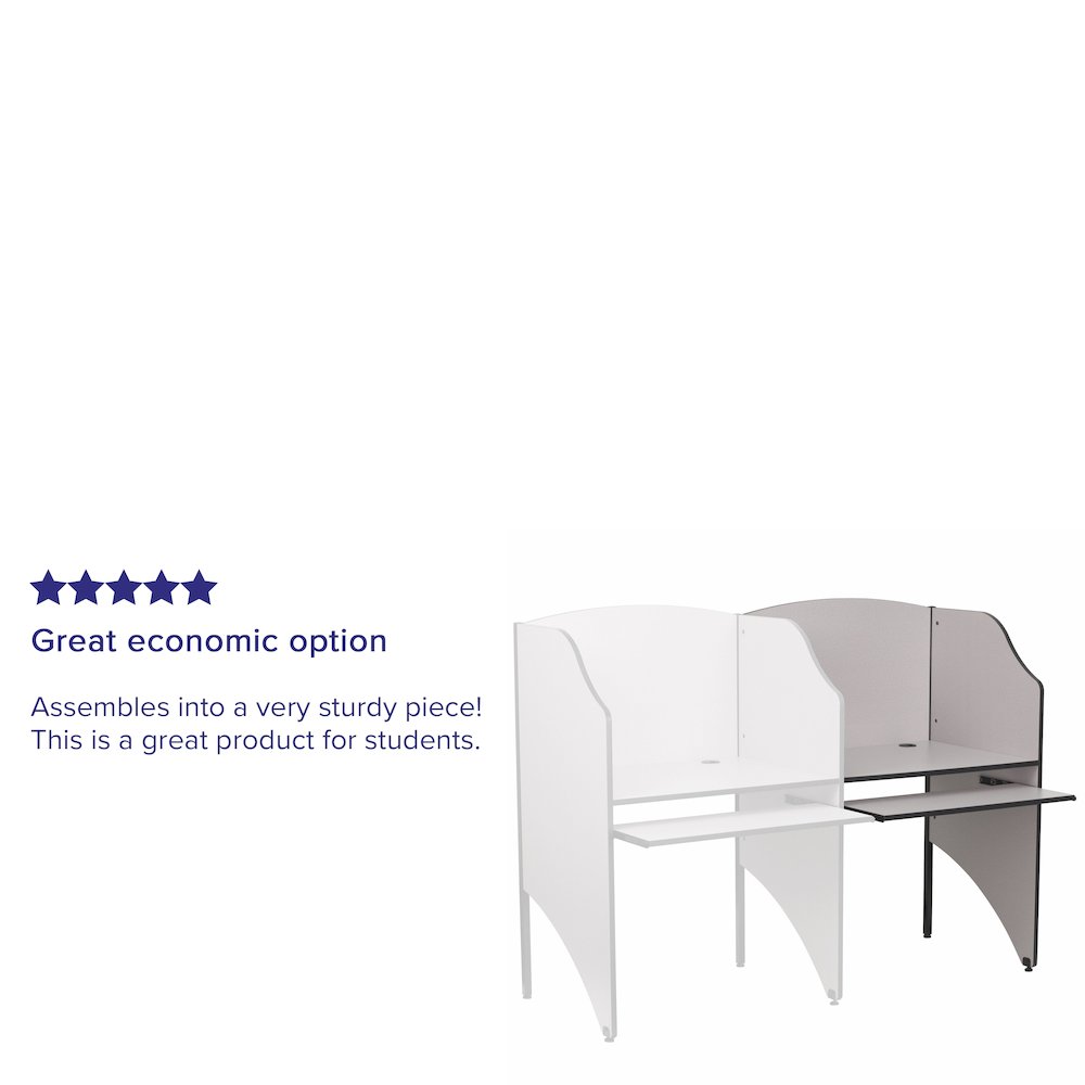 Add-On Study Carrel in Nebula Grey Finish. Picture 2