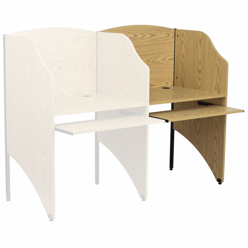 Add-On Study Carrel in Oak Finish. Picture 1