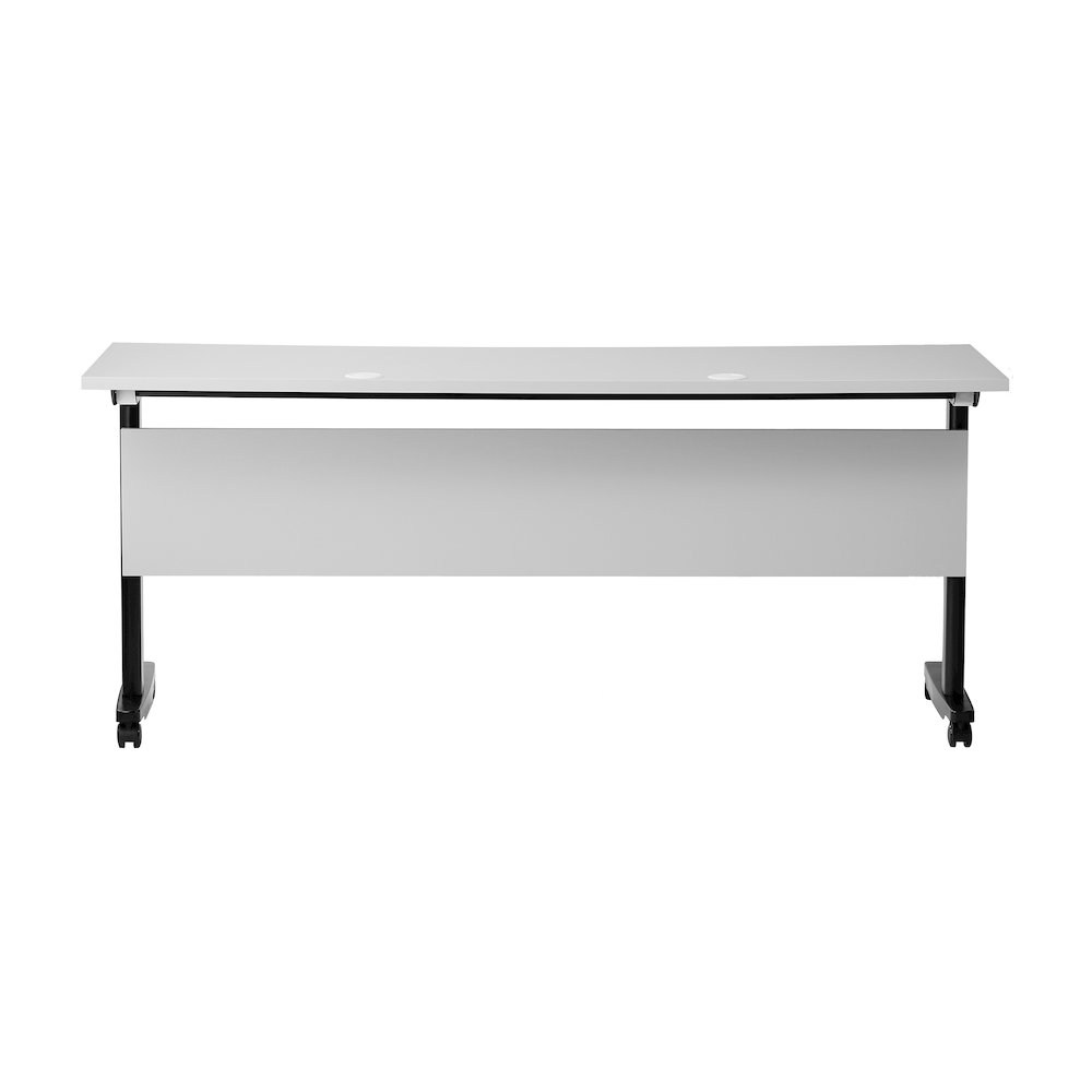 72" x 24" Nesting Flip Training Table with T-Legs, Modesty Panel, Gray Tabletop. Picture 8