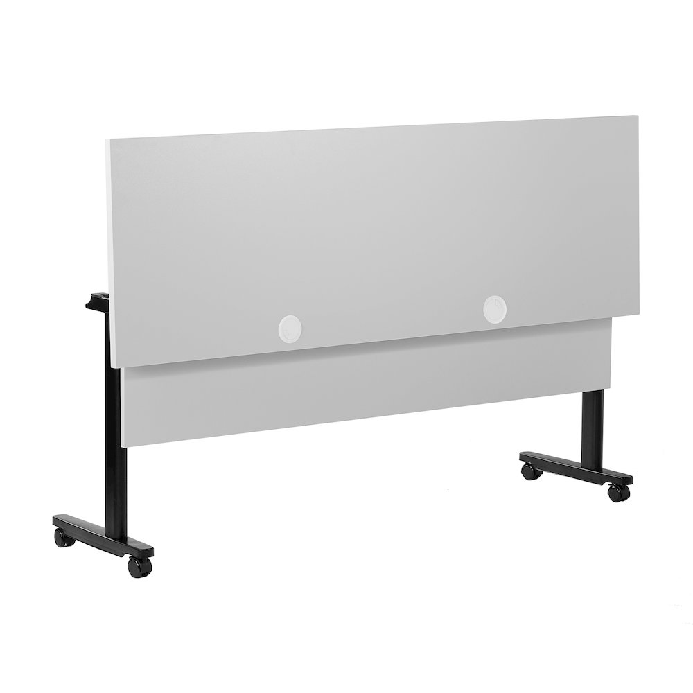 72" x 24" Nesting Flip Training Table with T-Legs, Modesty Panel, Gray Tabletop. Picture 9