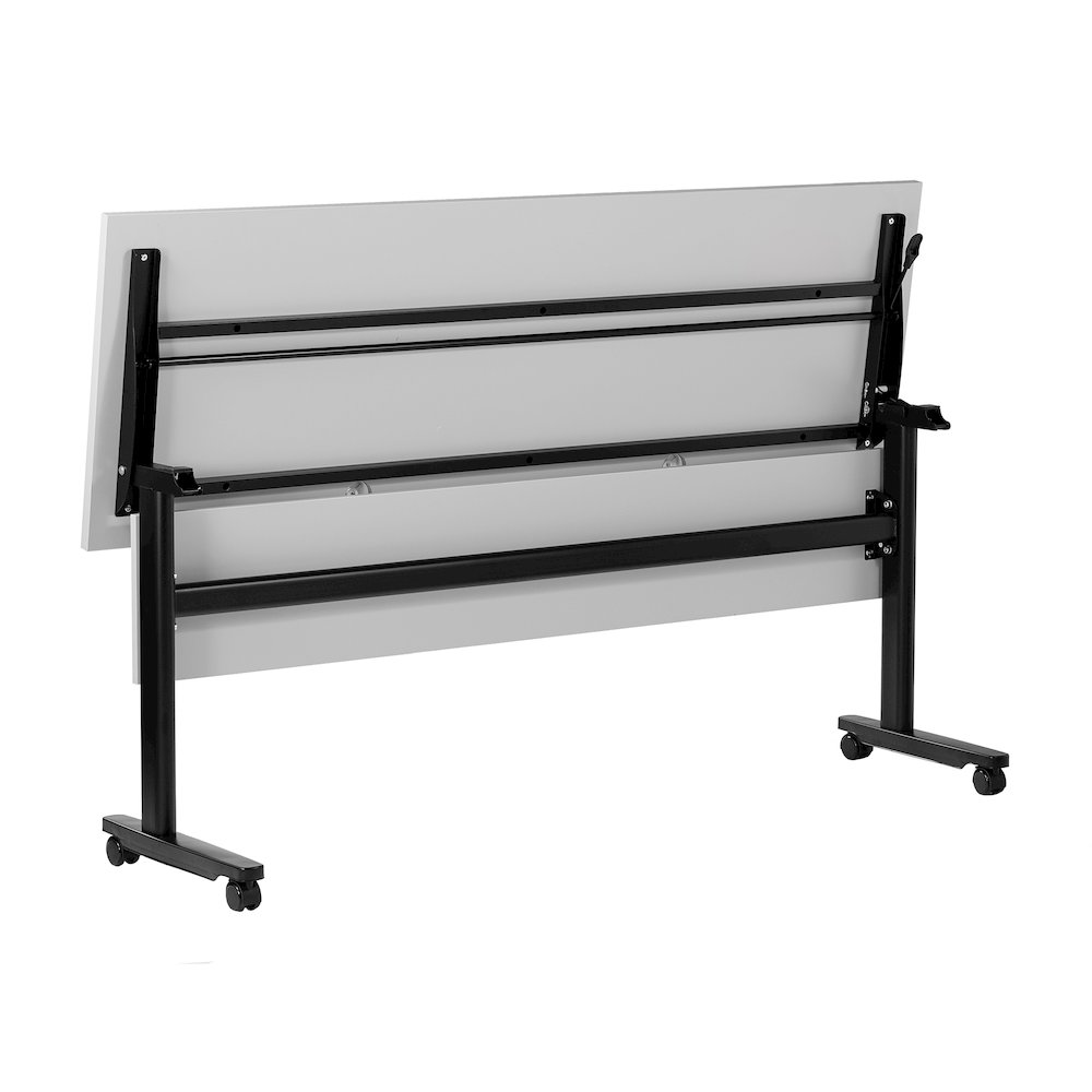 72" x 24" Nesting Flip Training Table with T-Legs, Modesty Panel, Gray Tabletop. Picture 13