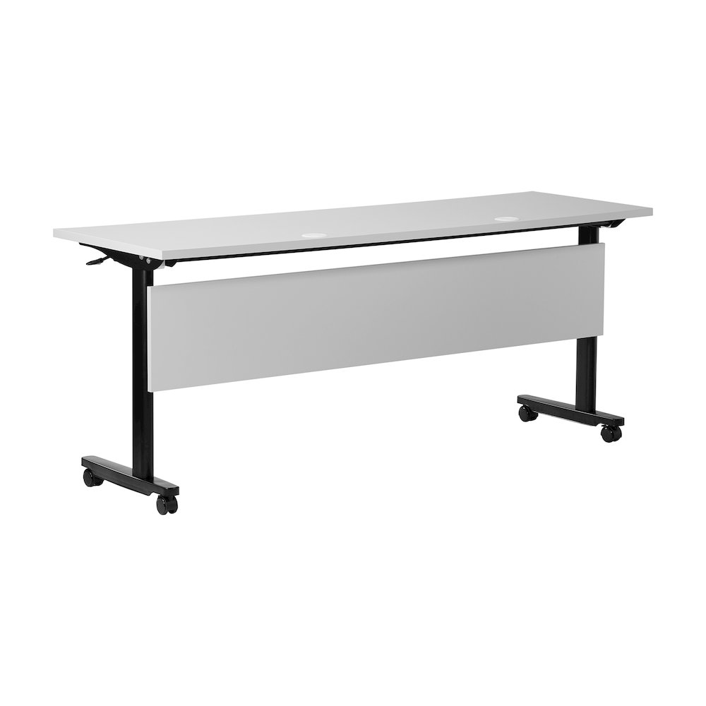72" x 24" Nesting Flip Training Table with T-Legs, Modesty Panel, Gray Tabletop. Picture 16
