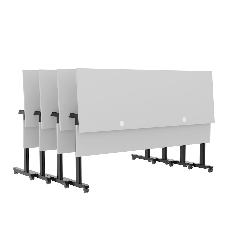 72" x 24" Nesting Flip Training Table with T-Legs, Modesty Panel, Gray Tabletop. Picture 17