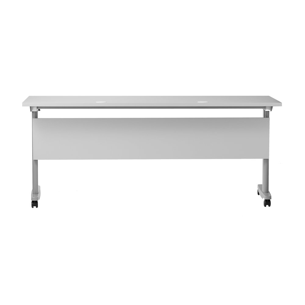 72" x 24" Nesting Flip Training Table with T-Legs, Modesty Panel, Gray Tabletop. Picture 8