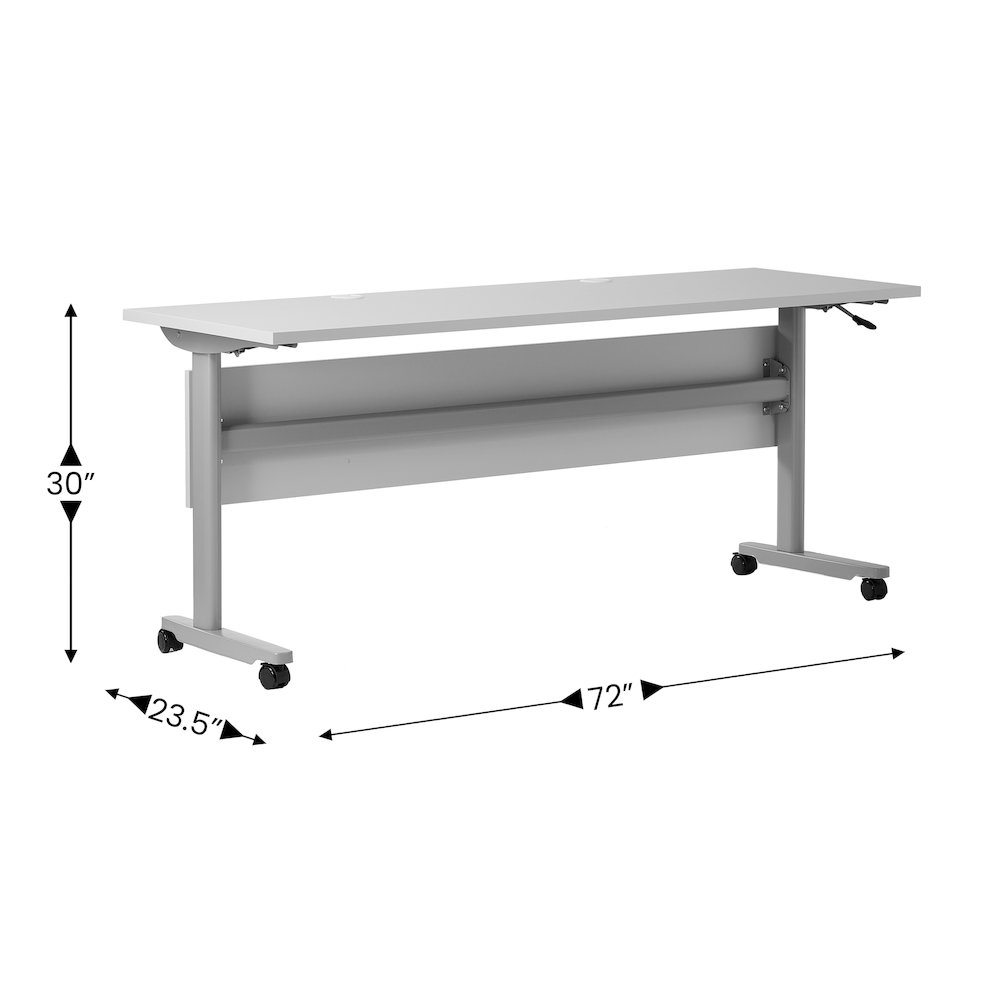 72" x 24" Nesting Flip Training Table with T-Legs, Modesty Panel, Gray Tabletop. Picture 5
