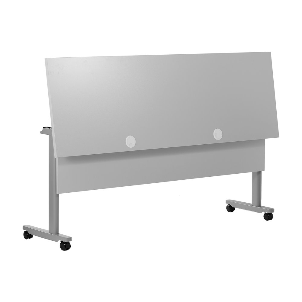 72" x 24" Nesting Flip Training Table with T-Legs, Modesty Panel, Gray Tabletop. Picture 9