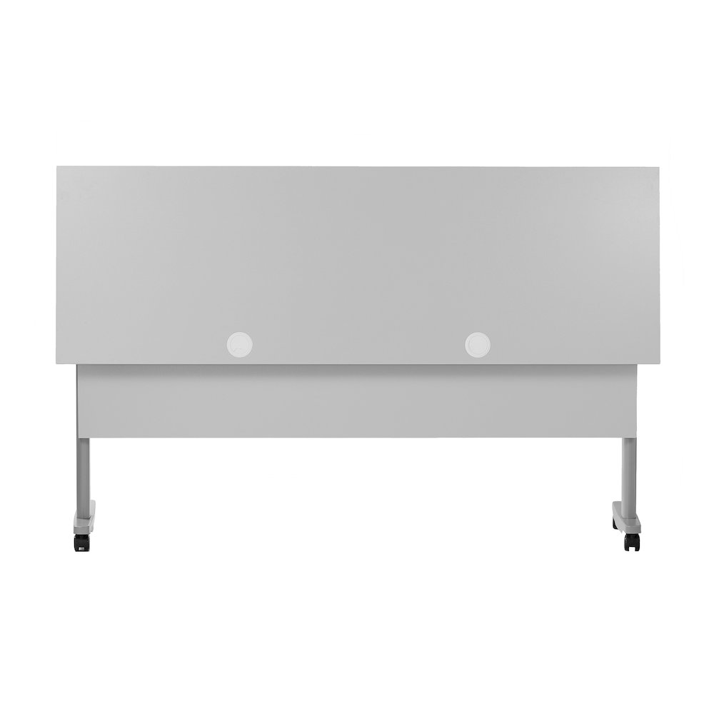 72" x 24" Nesting Flip Training Table with T-Legs, Modesty Panel, Gray Tabletop. Picture 12